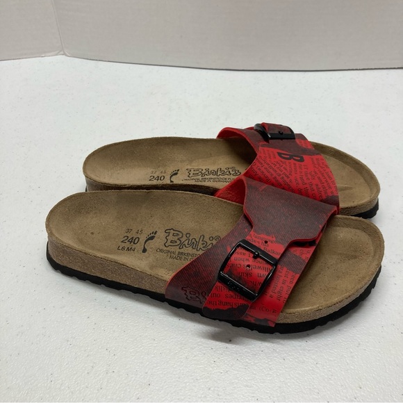 Womens Birkenstock Madrid Single Strap Sandals Slides Red womens size 6 - Picture 6 of 8